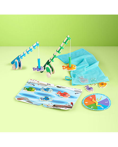 Melissa & Doug Set Magnetico di Canne da Pesca in Legno - Imparare a contare divertendosi! Giochi Magnetici
