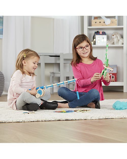 Melissa & Doug Set Magnetico di Canne da Pesca in Legno - Imparare a contare divertendosi! Giochi Magnetici