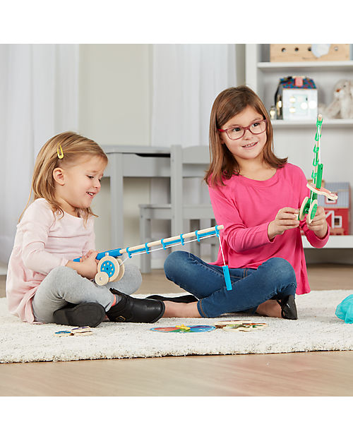 Melissa & Doug Set Magnetico di Canne da Pesca in Legno - Imparare a contare divertendosi! Giochi Magnetici