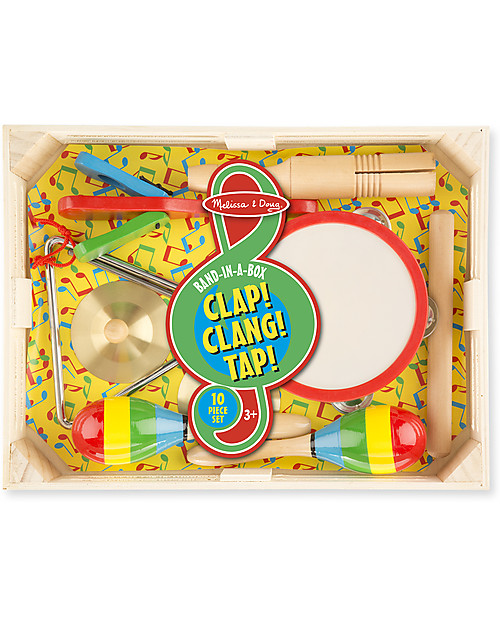 Melissa & Doug Set Musica 'Tutta la Banda' - 8 strumenti musicali in scatola di legno Strumenti Musicali