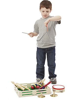 Melissa & Doug Set Musica 'Tutta la Banda' - 8 strumenti musicali in scatola di legno Strumenti Musicali