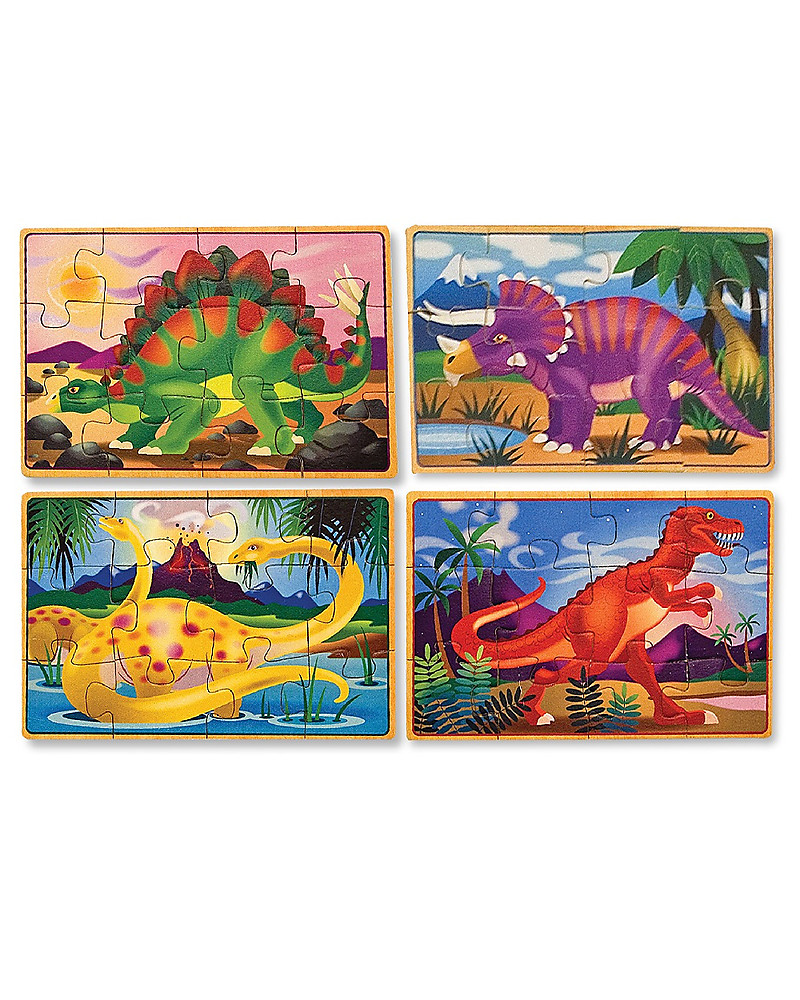 Puzzle di dinosauri in legno per bambini dai 3 ai 5 anni, 4