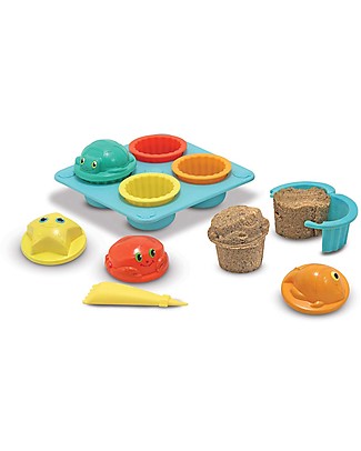 Melissa & Doug Set Spiaggia Cupcake, 12 pezzi - Ottima idea regalo! Far finta di