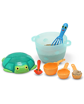 Melissa & Doug Set Spiaggia per Cucinare con la Sabbia - 7 Pezzi - Ottima idea regalo! Giochi da Spiaggia