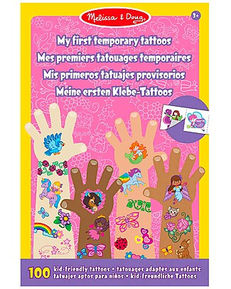 Melissa & Doug Set Tatuaggi Temporanei - Arcobaleni + Fate + Fiori e altro ancora! - 100 Coloratissimi Tatuaggi Tatuaggi