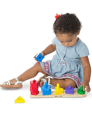 Melissa & Doug Stack & Sort Board - Forme Geometriche da Impilare Incastri In Legno