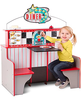 Melissa & Doug Star Diner - Ristorante con Cucina + Tavolo con Sedute Cucine Giocattolo