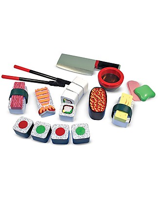 Melissa & Doug Sushi Giocattolo in Legno - 24 pezzi Cibo Giocattolo