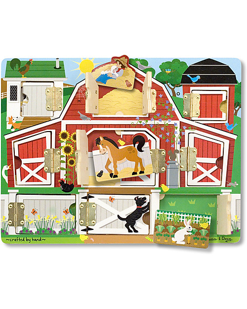 Melissa & Doug Tavola Magnetica - Nascondino con gli Animali della Fattoria - 9 Pezzi Puzzle