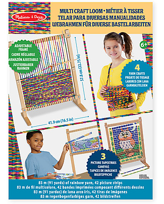Melissa & Doug Telaio in Legno - Include spola in legno e gomitolo Kit Fai Da Te