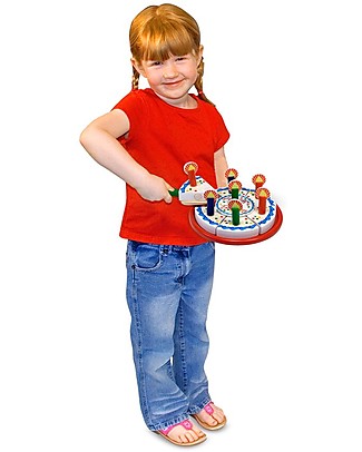 Melissa & Doug Torta di compleanno in legno da Affettare - 34 pezzi! Cibo Giocattolo