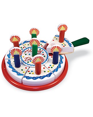 Melissa & Doug Torta di compleanno in legno da Affettare - 34 pezzi! Cibo Giocattolo