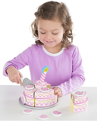 Melissa & Doug Torta Gioco in Legno a 3 Strati Cibo Giocattolo