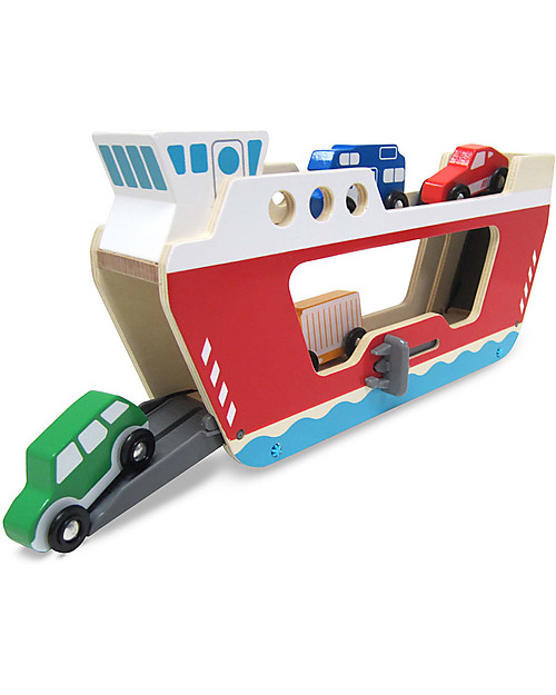 Melissa & Doug Traghetto in Legno con 4 Veicoli - Ottima idea regalo! Macchine e Trenini  in Legno