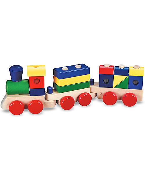 Melissa & Doug Trenino in Legno - 18 Pezzi - Ottima idea regalo! Macchine e Trenini  in Legno