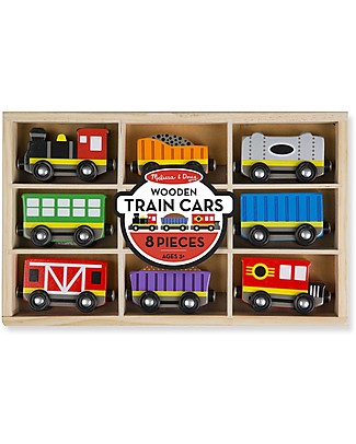 Melissa & Doug Trenino in Legno - 8 Vagoni con Scatola - Ottima idea regalo! Macchine e Trenini in Legno