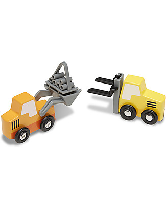 Melissa & Doug Veicoli del Cantiere in Legno - 8 pezzi con scatola - Ottima Idea Regalo! Macchine e Trenini in Legno