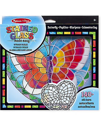 Melissa & Doug Vetrata Colorata - Farfalla - Facilissima da creare - perfetta da appendere! Kit Fai Da Te