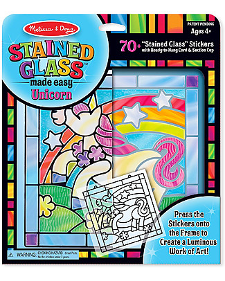 Melissa & Doug Vetrata Colorata - Unicorno - Facilissima da creare e perfetta da appendere! Kit Fai Da Te