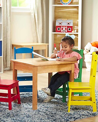 Melissa & Doug Wooden Table and 4 Chairs Set - Multicolor - for Kids Tables And Chairs