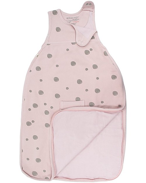 Merino Kids Sacco Nanna Invernale - 100% Lana Merino Naturale e Cotone Bio - Ciottoli Rosa - Go Go Bag Duvet - da 2 a 4 anni Sacchi Nanna