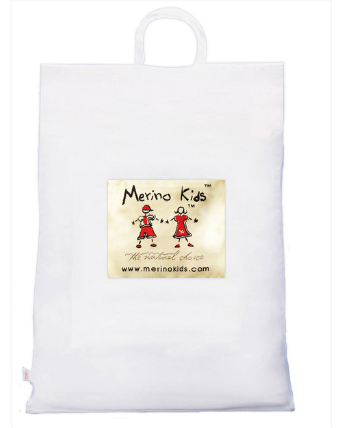 Merino Kids Sacco Nanna Medio, 0-2 anni - 100% Lana Merino Naturale e Cotone Bio - Blu Banbury - Go Go Bag Sacchi Nanna