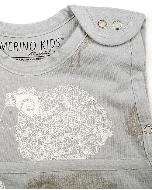 Sacco Nanna Per Bambini 6-10 Anni - 150 Cm, 2.5 Tog, Cotone 100% - Con Cerniera Frontale - Righe Grigie