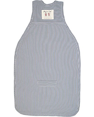 Merino Kids Sacco Nanna Medio, 2-4 anni - 100% Lana Merino Naturale e Cotone Bio - Righe Blu - Go Go Bag Sacchi Nanna Pesanti