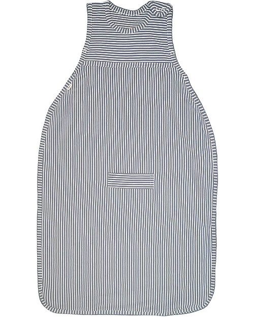Merino Kids Sacco Nanna Medio, 2-4 anni - 100% Lana Merino Naturale e Cotone Bio - Righe Blu - Go Go Bag Sacchi Nanna