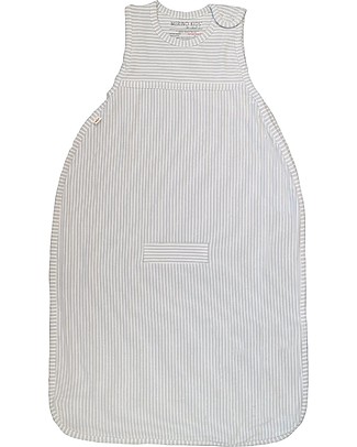 Merino Kids Sacco Nanna Medio, 2-4 anni - 100% Lana Merino Naturale e Cotone Bio - Righe Grigie - Go Go Bag Sacchi Nanna Pesanti