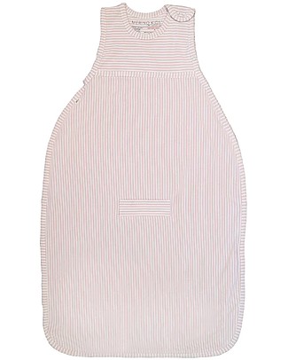 Merino Kids Sacco Nanna Medio, 2-4 anni - 100% Lana Merino Naturale e Cotone Bio - Righe Rosa - Go Go Bag Sacchi Nanna Pesanti