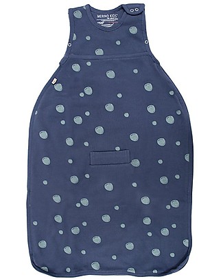 Merino Kids Sacco Nanna Pesante, 0-2 anni - 100% Lana Merino Naturale e Cotone Bio - Ciottoli Blu - Go Go Bag Duvet Sacchi Nanna Pesanti