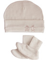 Merino Kids Set Copertina, Cappellino & Scarpine Cocooi™ - Avena Melange - 100% Lana Merino Naturale (perfetto regalo di nascita!) Swaddle di Mussola