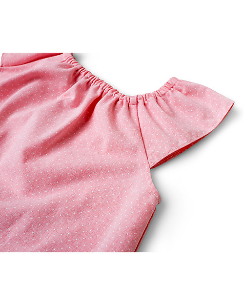 Mia Bu Milano Blusa Bimba con Maniche a Farfalla, Rosa Pois - Include libricino con fiaba! Bluse