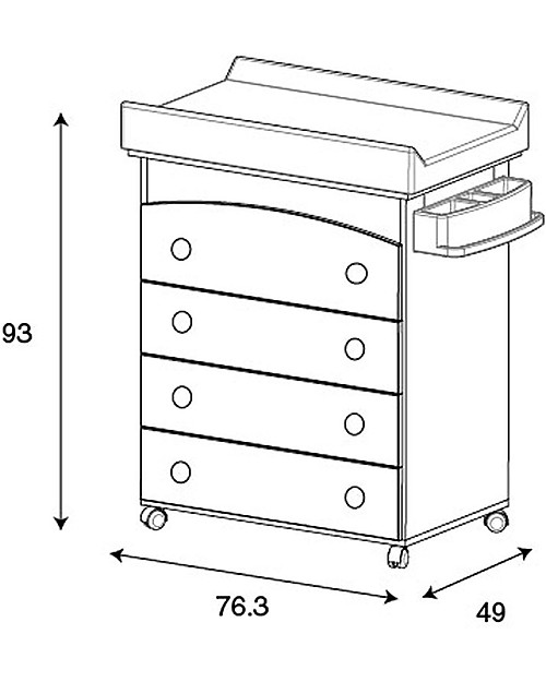 Micuna Bagnetto Fasciatoio Wonderful con Rotelle, Azzurro -  Diventa Cassettiera! Fasciatoi