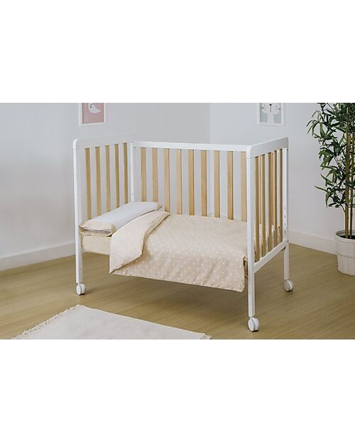 Micuna Kit Piumone e Paracolpi per Lettino 120x60 - Galaxy Beige - 100%Cotone Lenzuola e Federe