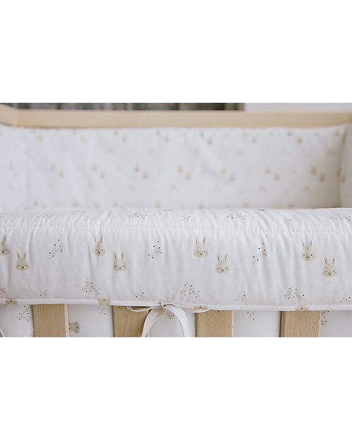 Micuna Kit Piumone e Paracolpi per Mini Culla - Rabbit - 100% Cotone Lenzuola e Federe
