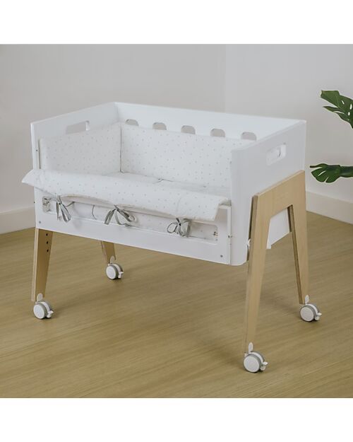 Micuna Kit Piumone e Paracolpi per Mini Culla - Shine - 100% Cotone Lenzuola e Federe