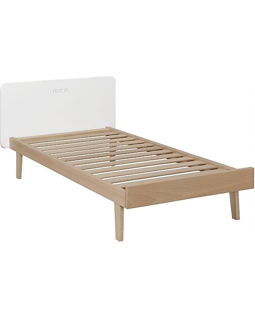 Micuna Lettino Evolutivo 140x70 cm Trevi - Bianco -Naturale - Legno di Faggio FSC - Diventa Letto e Divano Letti Trasformabili