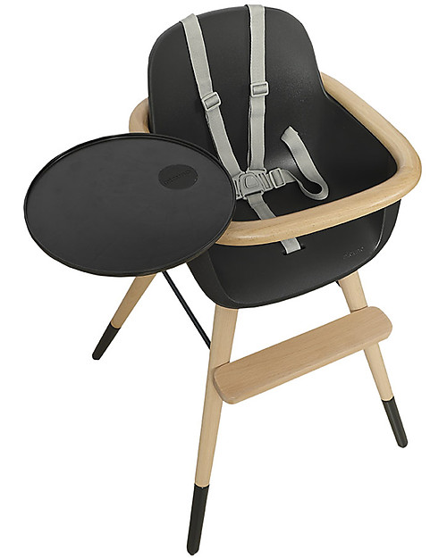 Micuna Seggiolone Evolutivo Ovo Original Timber Plus - Waterwood/Antracite - Fino a 6 anni Seggioloni Pappa