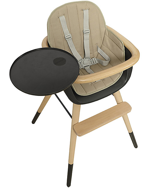 Micuna Seggiolone Evolutivo Ovo Original Timber Plus - Waterwood/Antracite - Fino a 6 anni Seggioloni Pappa