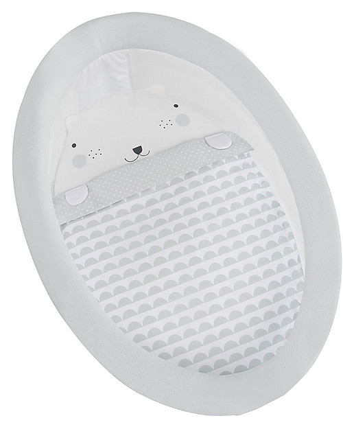 Micuna Set Tessile per Culla Smart Fresh - Pet Grigio - Traspirante e anallergico! Culle e Ceste
