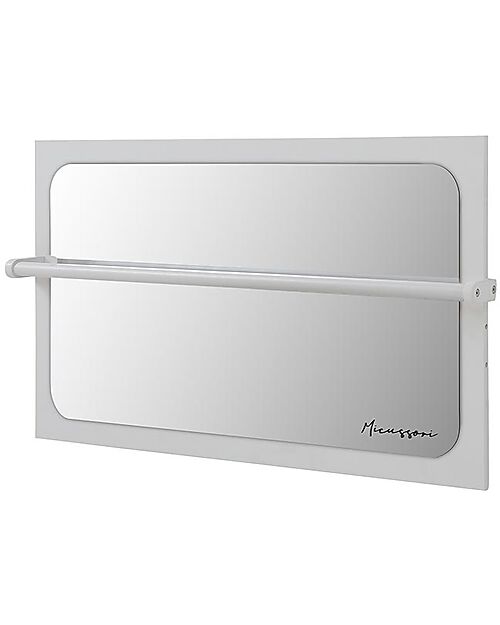 Micuna Specchio Montessoriano Micussori - Bianco - Legno di Faggio FSC - Stimola l'Autonomia dei Bambini Decorazioni da Parete