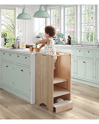 Micuna Torre di Apprendimento Convertibile Trotta in Legno - 46x44x91 cm Torri Montessoriane