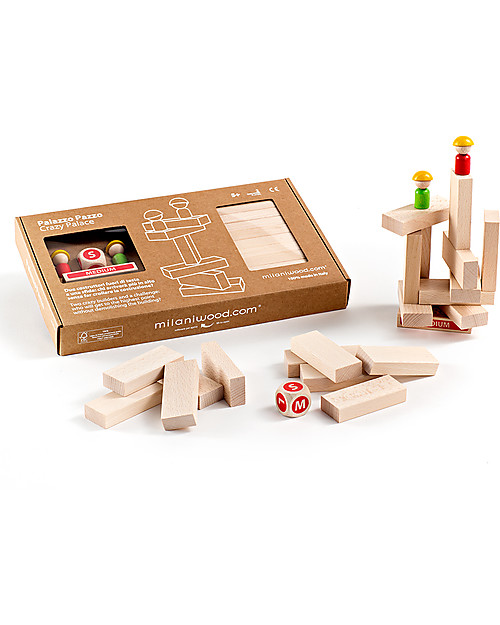 Milani Wood Palazzo Pazzo, Gioco di Costruzioni ed Equilibrio - Legno. Ottima idea regalo! Costruzioni in Legno