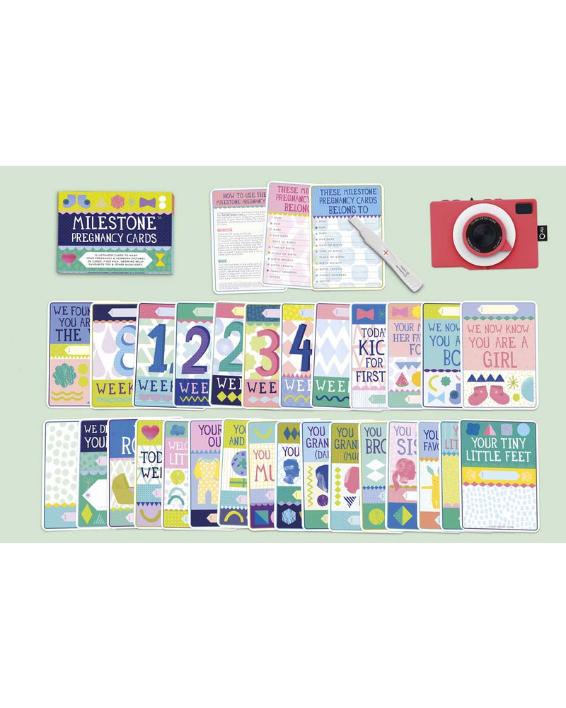 Milestone Baby Cards Cartoline Dolce Attesa Milestone Set Di 30 Cartoline Testo In Inglese Regalo Perfetto Per La Mamma In Attesa Unisex Bambini
