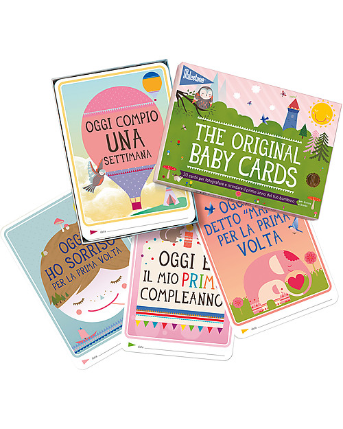 Milestone Baby Cards Cartoline “Prime Tappe Importanti” - Milestone Baby Cards -TESTO IN ITALIANO- Regalo di Nascita Perfetto! Album e Cofanetti
