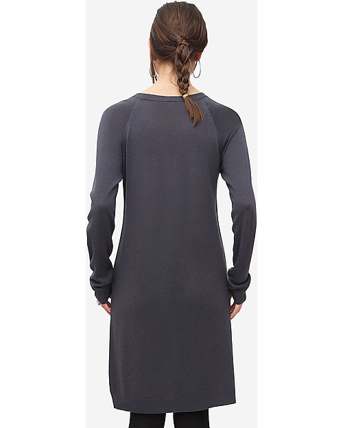 Milker Coco, Abito Premaman e Allattamento in Maglia con Apertura Nascosta, Grigio - Misto Lana Vestiti_