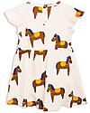 Mini Rodini Abito Bimba Cavalli, Panna - 100% cotone bio Vestiti_