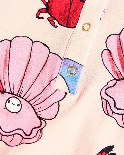 Mini Rodini Abito Bimba Delfini con Maniche Corte ad Aletta - Lyocell Elasticizzato Vestiti_